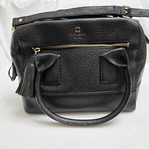 Kate Spade Alessa Southport Avenue Black Satchel Crossbody Doctor’s Bag Tassel